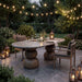 Pietra Indoor Outdoor Oval Dining Table Dark Emperador Marble