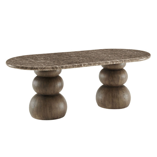 Pietra Indoor Outdoor Oval Dining Table Dark Emperador Marble