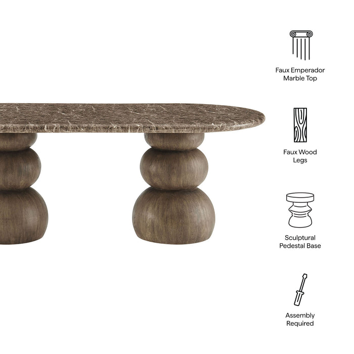 Pietra Indoor Outdoor Oval Dining Table Dark Emperador Marble