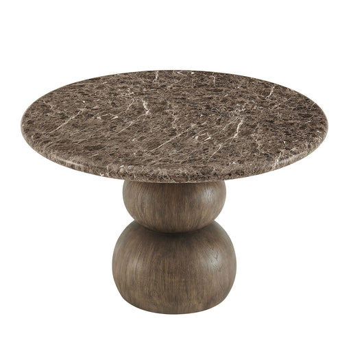 Pietra Indoor Outdoor Round Dining Table Dark Emperador Marble