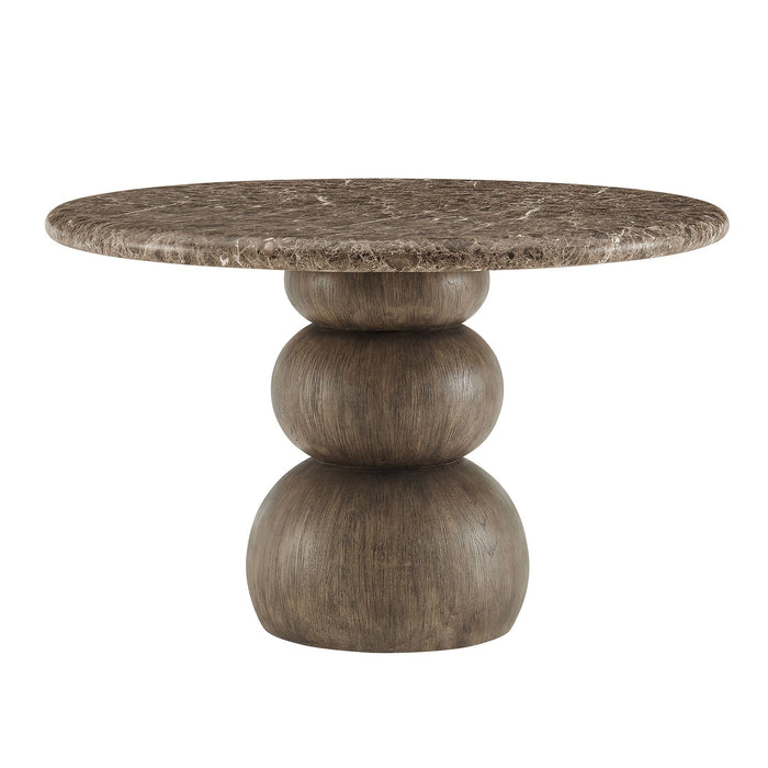 Pietra Indoor Outdoor Round Dining Table Dark Emperador Marble