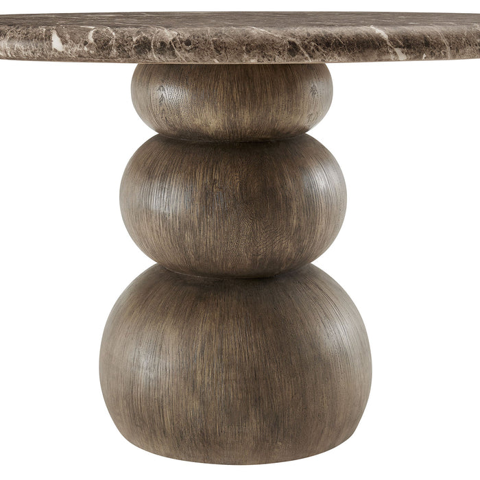 Pietra Indoor Outdoor Round Dining Table Dark Emperador Marble