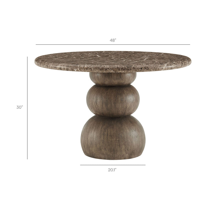 Pietra Indoor Outdoor Round Dining Table Dark Emperador Marble