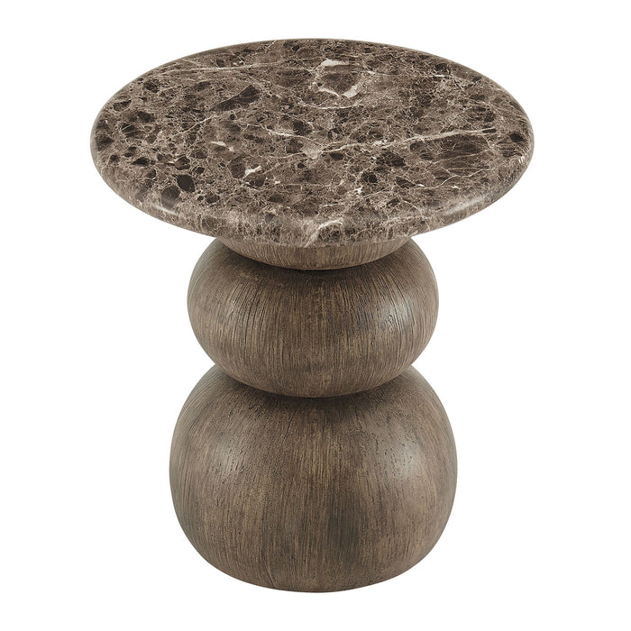 Pietra Indoor Outdoor Round Side Table Dark Emperador Marble