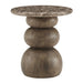 Pietra Indoor Outdoor Round Side Table Dark Emperador Marble