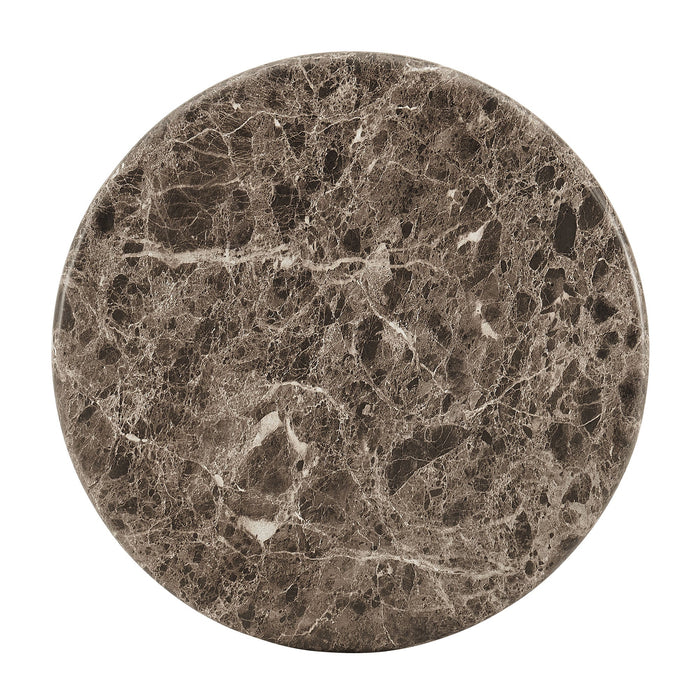 Pietra Indoor Outdoor Round Side Table Dark Emperador Marble
