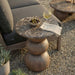 Pietra Indoor Outdoor Round Side Table Dark Emperador Marble