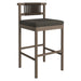 Eleni Outdoor Teak Wood Bar Stools Set of 2 Weathered Gray Flint