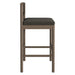 Eleni Outdoor Teak Wood Bar Stools Set of 2 Weathered Gray Flint