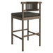 Eleni Outdoor Teak Wood Bar Stools Set of 2 Weathered Gray Flint