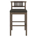 Eleni Outdoor Teak Wood Bar Stools Set of 2 Weathered Gray Flint