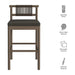 Eleni Outdoor Teak Wood Bar Stools Set of 2 Weathered Gray Flint