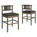 Eleni Outdoor Teak Wood Counter Stools Set of 2 Weathered Gray Flint