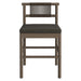 Eleni Outdoor Teak Wood Counter Stools Set of 2 Weathered Gray Flint