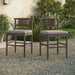 Eleni Outdoor Teak Wood Counter Stools Set of 2 Weathered Gray Pebble