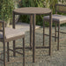 Eleni Round 35 Inch Outdoor Teak Wood Round Bar Table Weathered Gray Teak