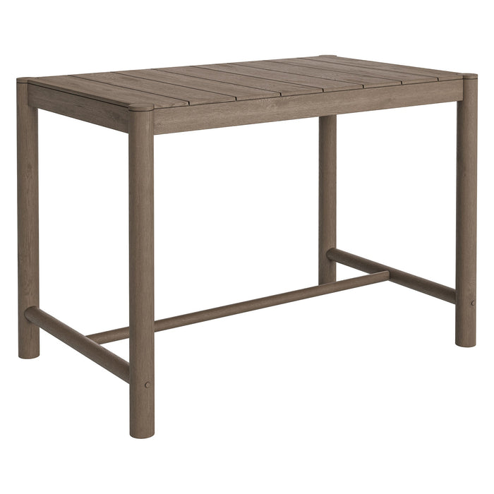 Eleni Rectangle 56-Inch Outdoor Teak Wood Rectangular Bar Table Weathered Gray Teak
