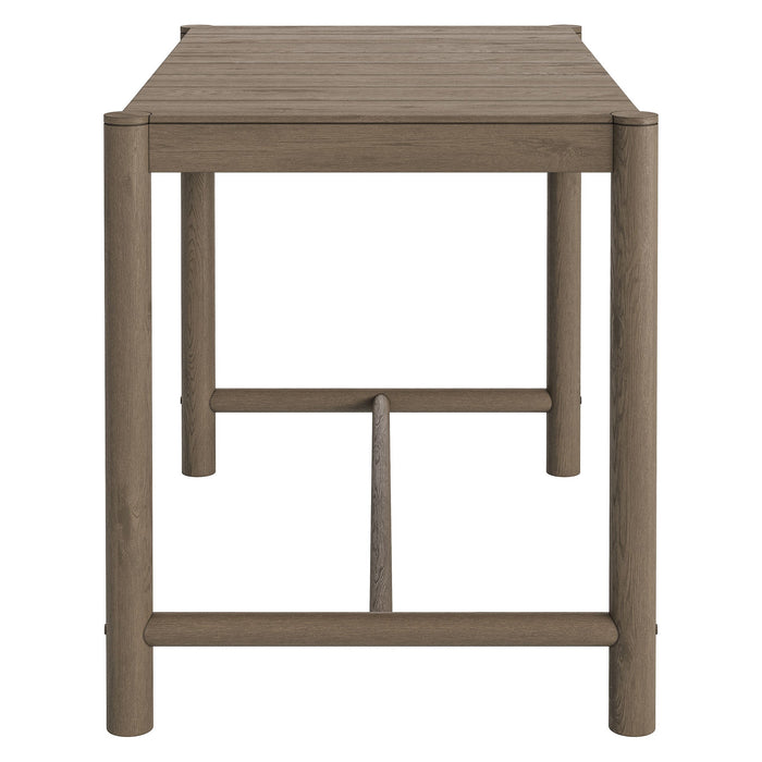 Eleni Rectangle 56-Inch Outdoor Teak Wood Rectangular Bar Table Weathered Gray Teak