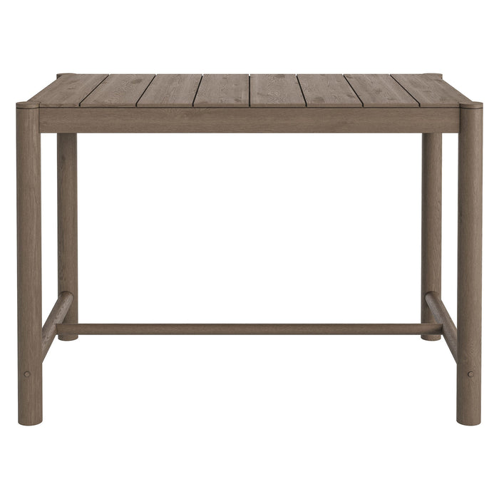 Eleni Rectangle 56-Inch Outdoor Teak Wood Rectangular Bar Table Weathered Gray Teak