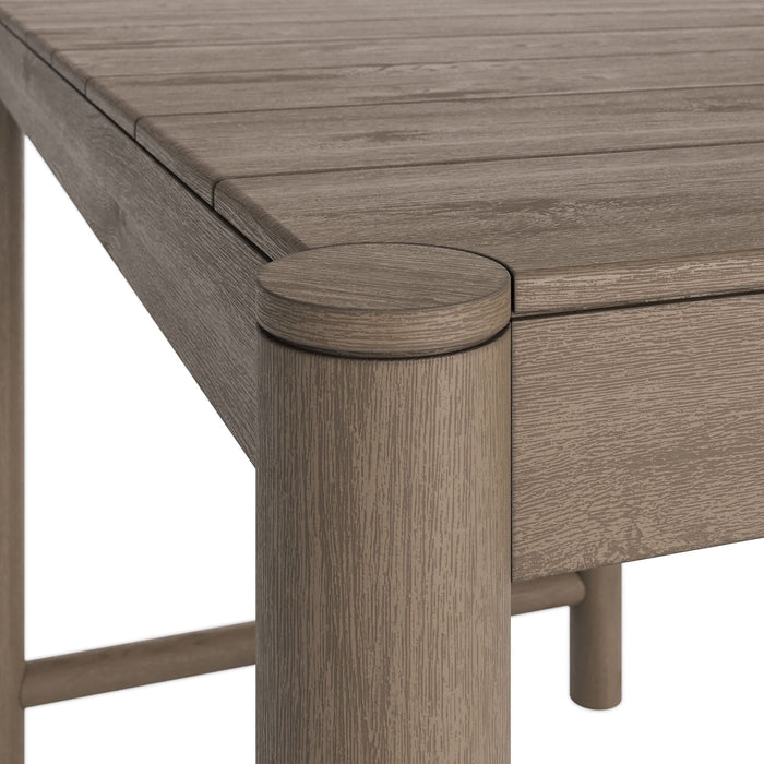Eleni Rectangle 56-Inch Outdoor Teak Wood Rectangular Bar Table Weathered Gray Teak