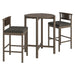 Eleni 3-Piece Outdoor Teak Wood Bar Set Weathered Gray Flint