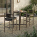 Eleni 3-Piece Outdoor Teak Wood Bar Set Weathered Gray Flint
