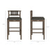 Eleni 3-Piece Outdoor Teak Wood Bar Set Weathered Gray Flint