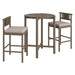 Eleni 3-Piece Outdoor Teak Wood Bar Set Weathered Gray Pebble