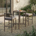 Eleni 3-Piece Outdoor Teak Wood Bar Set Weathered Gray Pebble