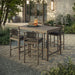 Eleni 5-Piece Outdoor Teak Wood Bar Set Weathered Gray Flint