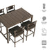 Eleni 5-Piece Outdoor Teak Wood Bar Set Weathered Gray Flint