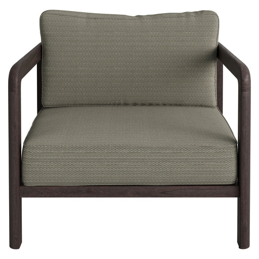Modway Kona Outdoor Teak Wood Armchair in Ash - front view