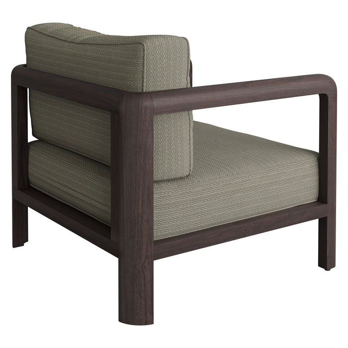 Modway Kona Outdoor Teak Wood Armchair in Ash - detail view