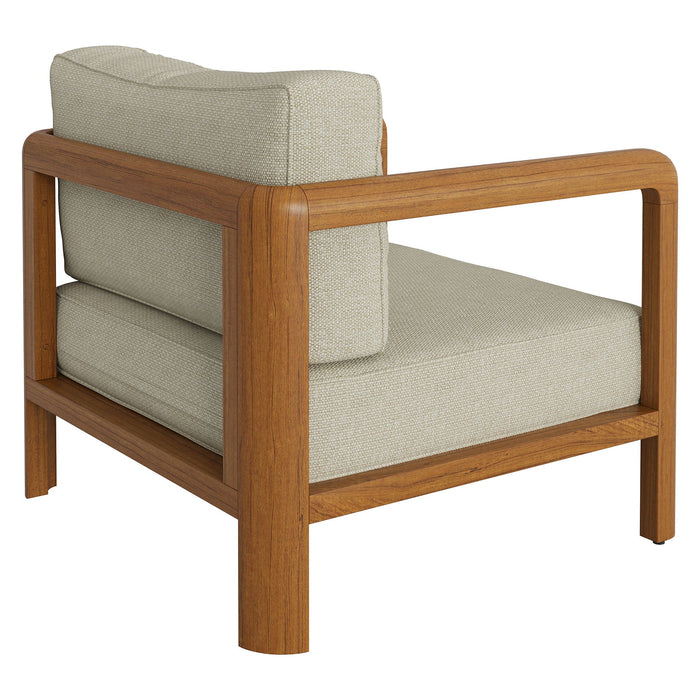 Modway Kona Outdoor Teak Wood Armchair in Sand - detail view
