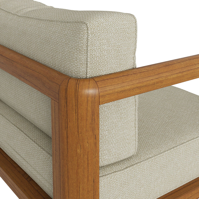 Modway Kona Outdoor Teak Wood Armchair in Sand - lifestyle view