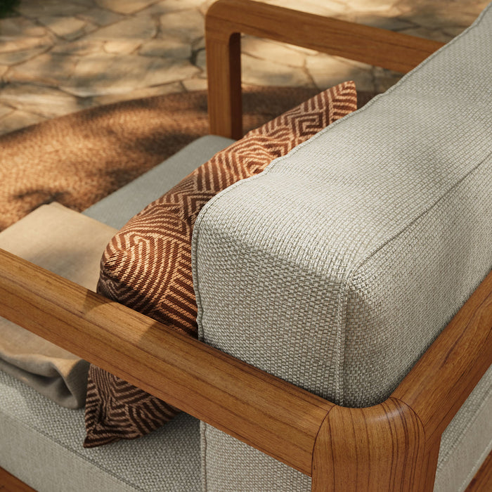 Modway Kona Outdoor Teak Wood Armchair in Sand - lifestyle view 11