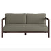 Modway Kona Outdoor Teak Wood Loveseat in Ash - front view
