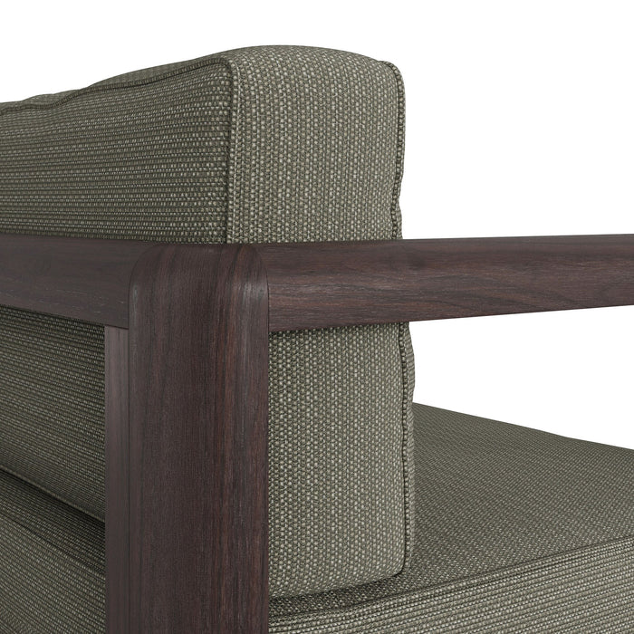 Modway Kona Outdoor Teak Wood Loveseat in Ash - lifestyle view