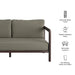 Modway Kona Outdoor Teak Wood Loveseat in Ash - dimensions and specifications