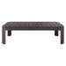 Modway Kona 47 Inch Outdoor Teak Wood Coffee Table in Dark Brown - front view