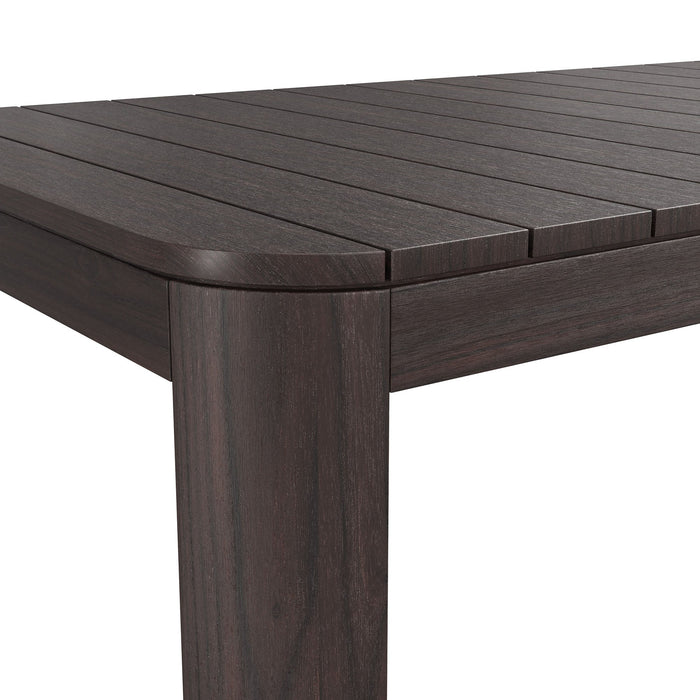 Modway Kona 47 Inch Outdoor Teak Wood Coffee Table in Dark Brown - lifestyle view