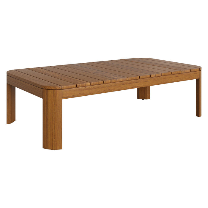 Modway Kona 5-Piece Outdoor Teak Wood Furniture Set - lifestyle view 9