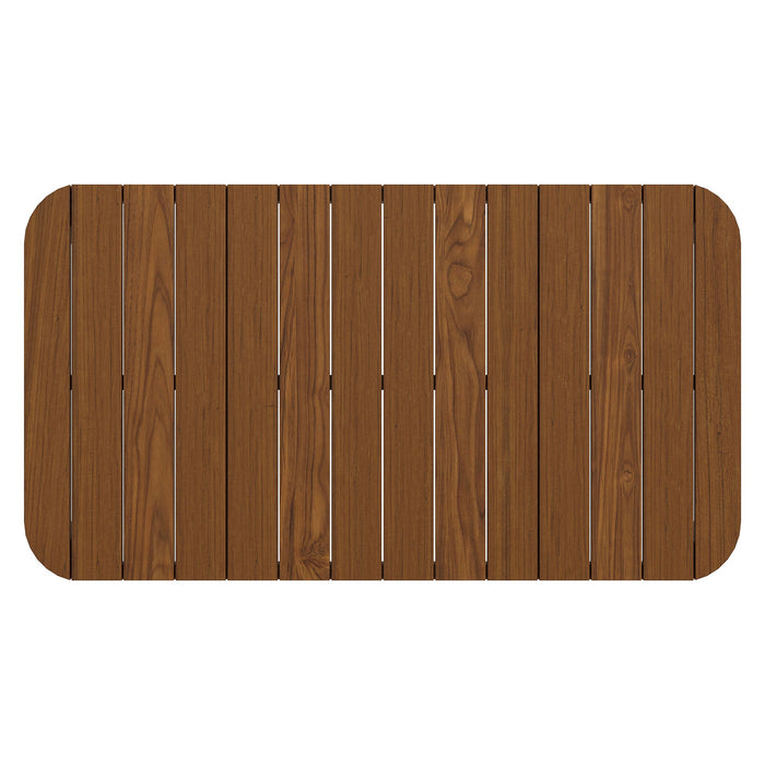 Modway Kona 47 Inch Outdoor Teak Wood Coffee Table in Natural - detail view