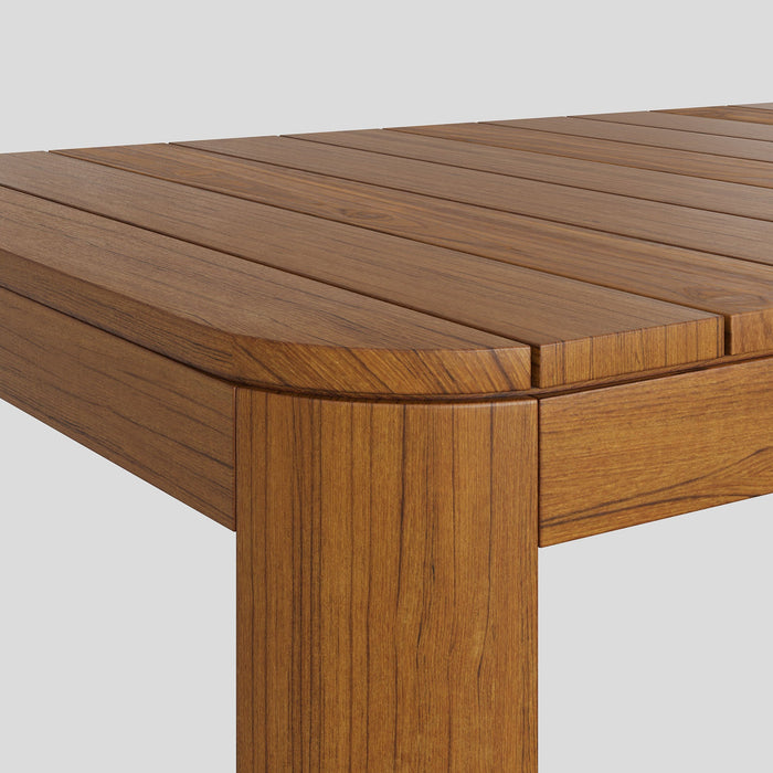 Modway Kona 47 Inch Outdoor Teak Wood Coffee Table in Natural - lifestyle view