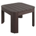 Modway Kona Outdoor Teak Wood Side Table in Dark Brown - side view