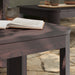 Modway Kona Outdoor Teak Wood Side Table in Dark Brown - lifestyle view