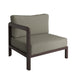 Modway Kona Outdoor Teak Wood Left-Arm Facing Modular Armchair in Ash - angled view