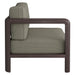 Modway Kona Outdoor Teak Wood Left-Arm Facing Modular Armchair in Ash - side view