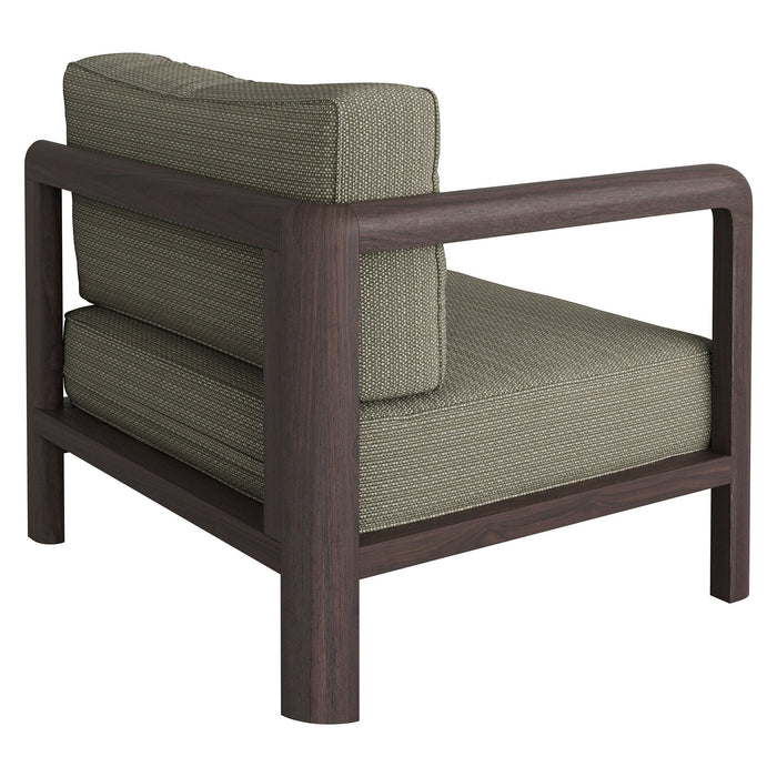 Modway Kona Outdoor Teak Wood Left-Arm Facing Modular Armchair in Ash - detail view