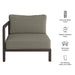 Modway Kona Outdoor Teak Wood Left-Arm Facing Modular Armchair in Ash - dimensions and specifications